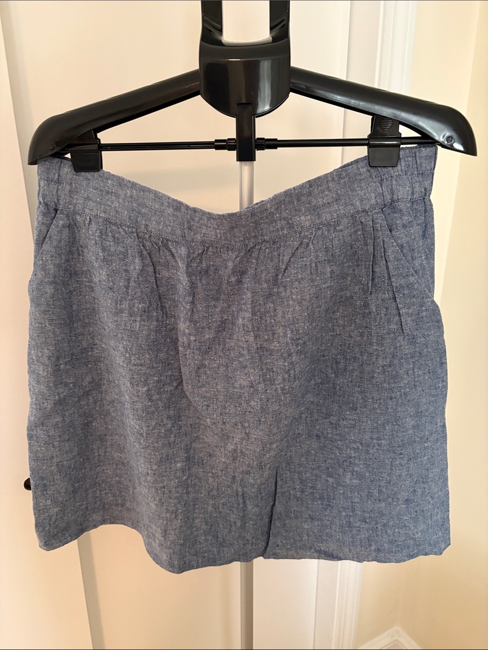 LOFT Blue Linen-Blend Skirt